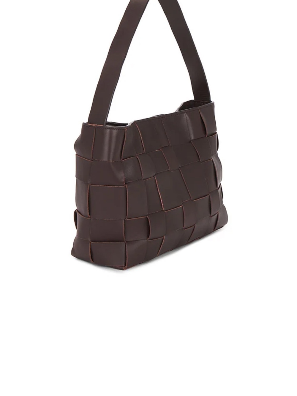 St. Agni Woven Leather Shoulder Bag in Chocolate - Picture 2 of 7